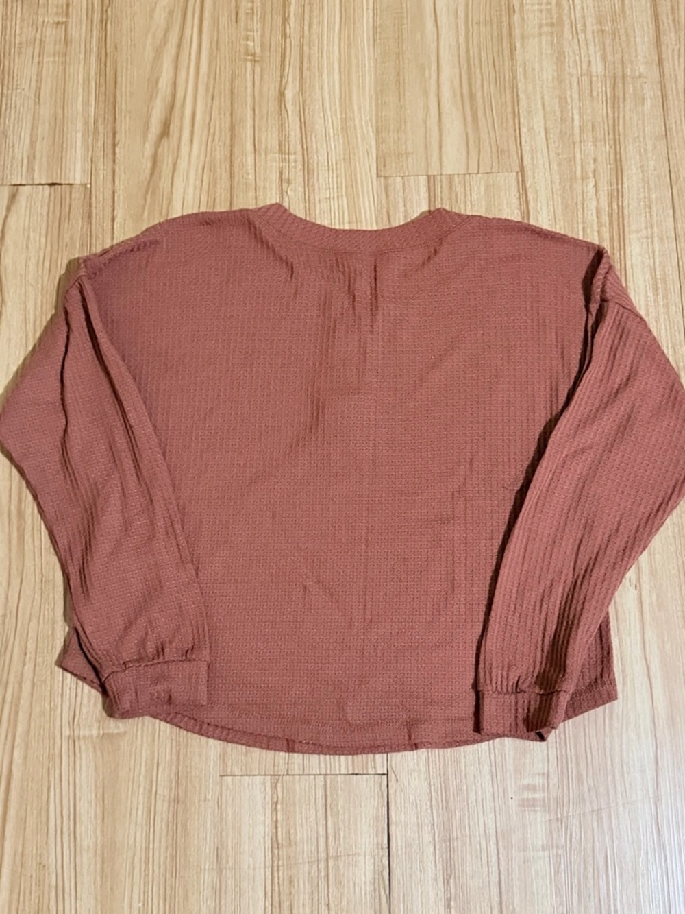 mine rust waffle knit pajama set - terracotta hue - Picture 4 of 10